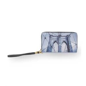 NEW REBECCA & RIFKA women's brooklyn print wristlet wallet in bridge